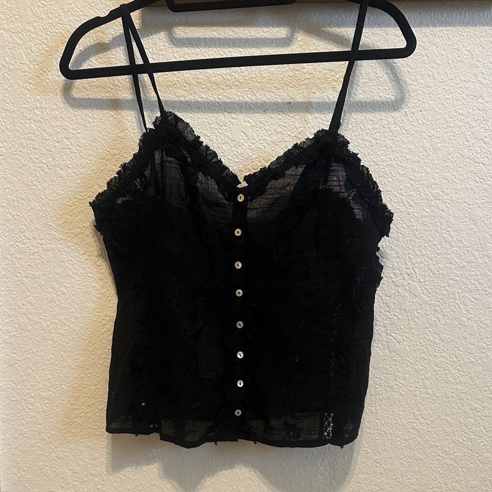 Zara Black Lace Camisole Top